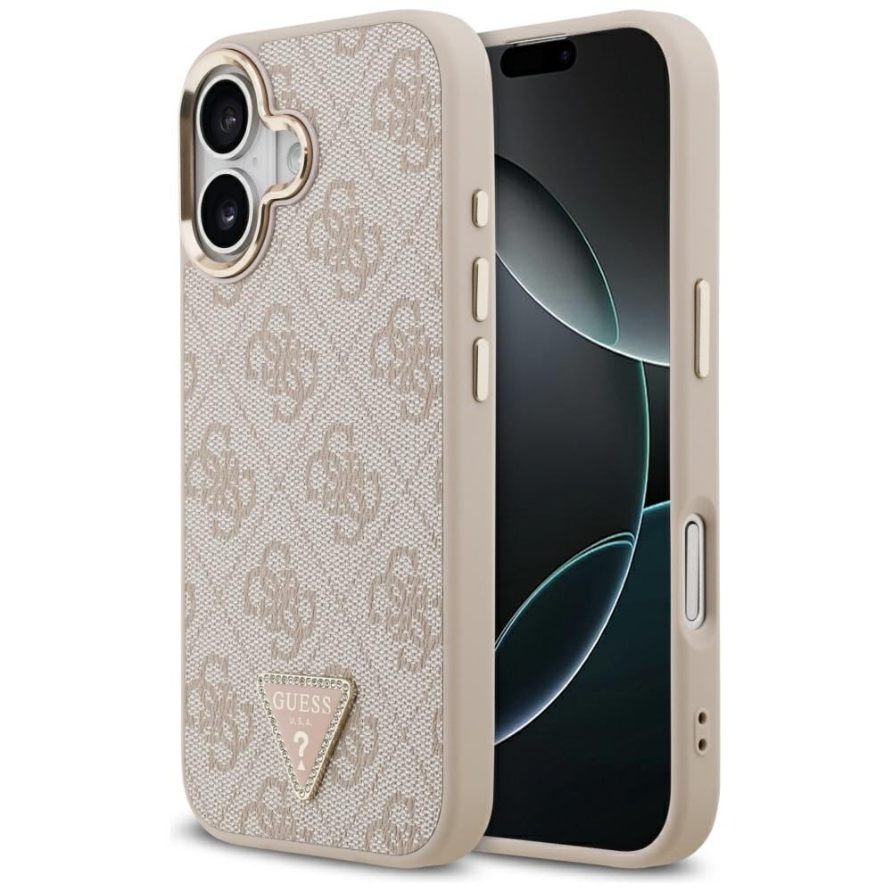 Guess 4G Triangle -logoinen MagSafe-kotelo iPhone 17:lle – ruusukulta
