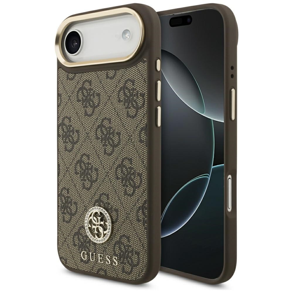 Guess 4G Strass Logo MagSafe -kotelo iPhone Airille – ruskea