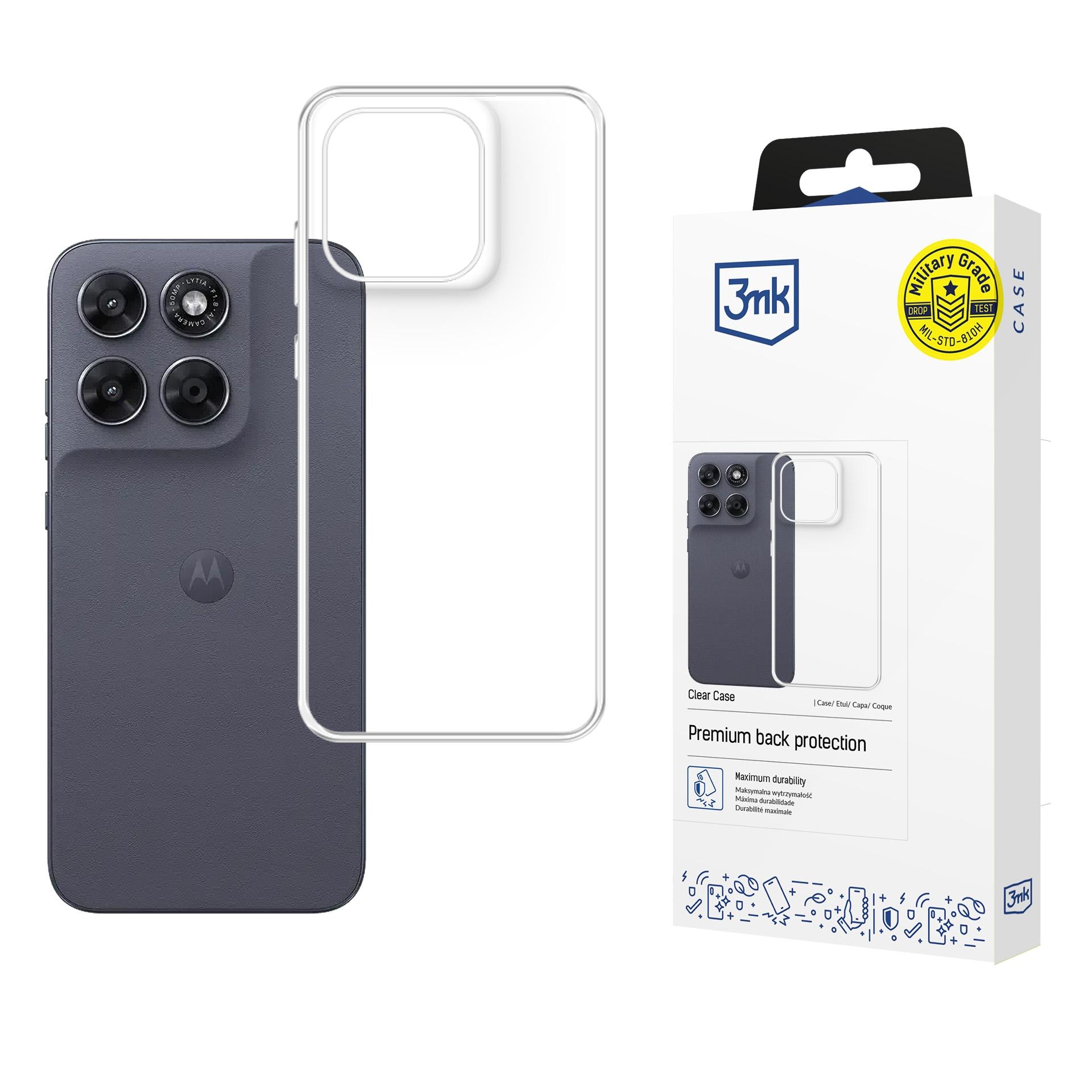 3mk-suojakotelo Motorola Moto G67 / Moto G77 - läpinäkyvä