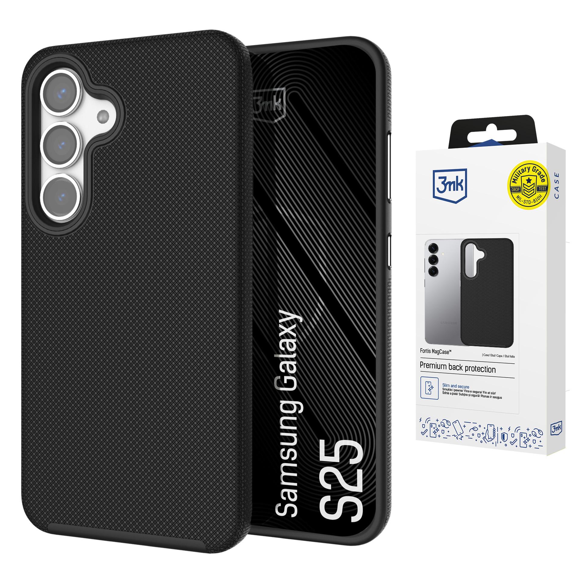 3mk Fortis MagCase Samsung Galaxy S25:lle – musta