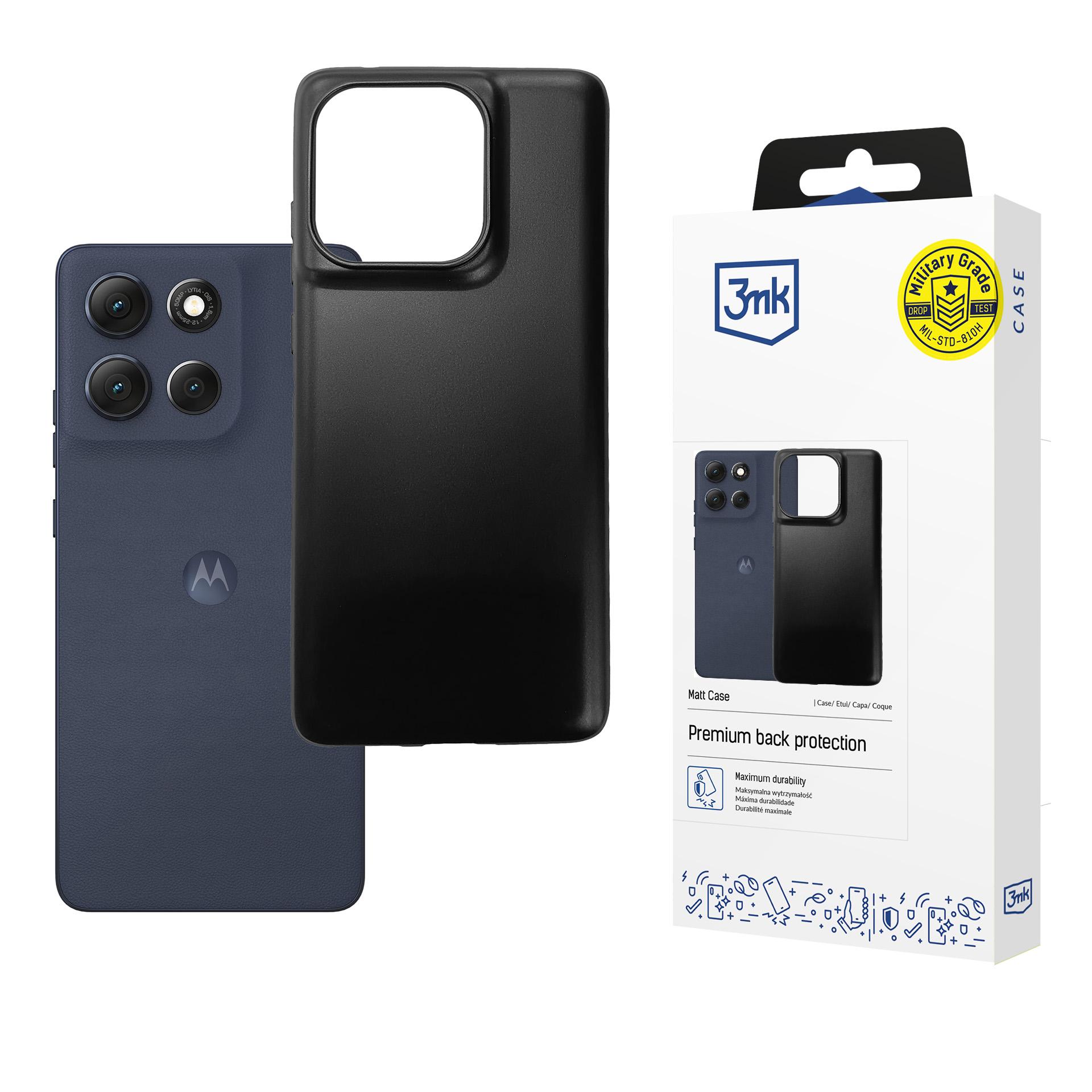 3mk Matt -suojakotelo Motorola Moto G86 Power -mallille – musta