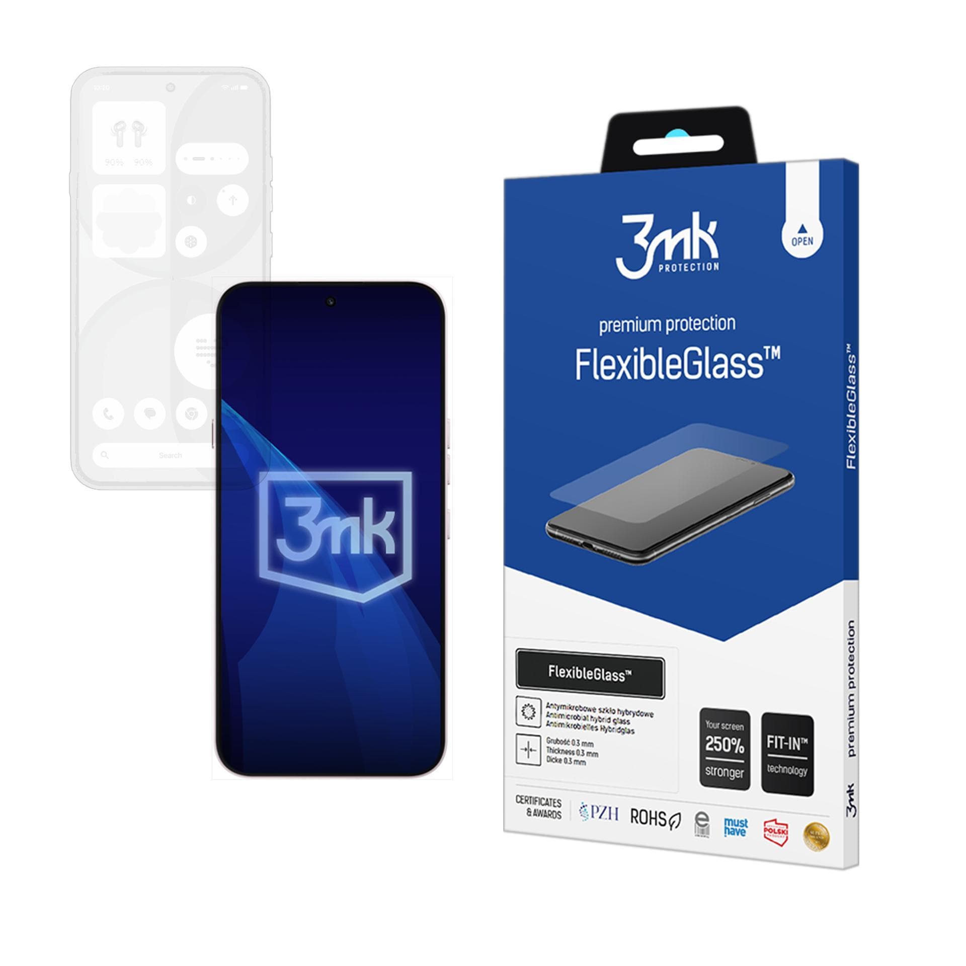3mk FlexibleGlass™ -hybridilasi Nothing Phone (4a) -puhelimelle