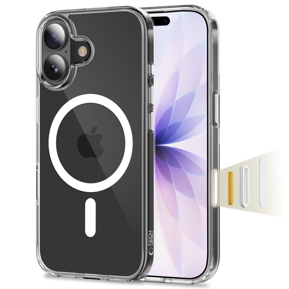 Tech-Protect Flexair Hybrid CC MagSafe -suojakotelo iPhone 17:lle – läpinäkyvä