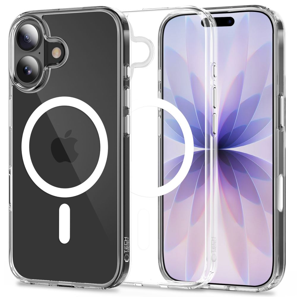 Tech-Protect Flexair Hybrid CC MagSafe -suojakotelo iPhone 17:lle – läpinäkyvä