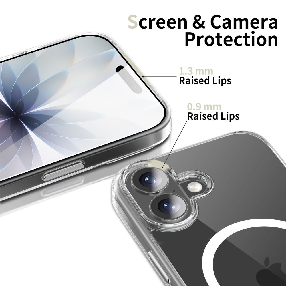 Tech-Protect Flexair Hybrid CC MagSafe -suojakotelo iPhone 17:lle – läpinäkyvä