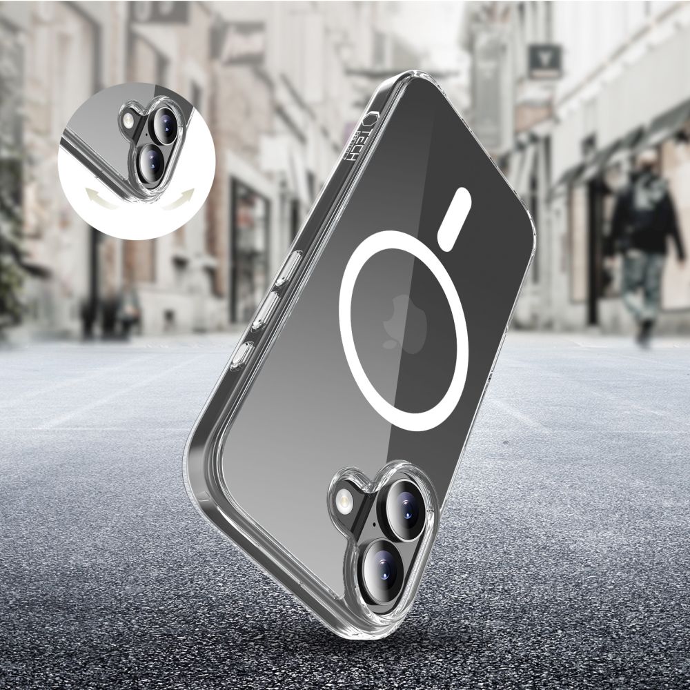 Tech-Protect Flexair Hybrid CC MagSafe -suojakotelo iPhone 17:lle – läpinäkyvä