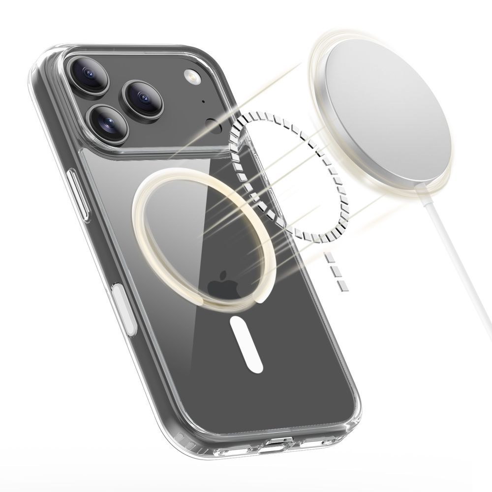Tech-Protect Flexair Hybrid CC MagSafe -suojakotelo iPhone 17 Pro:lle – läpinäkyvä