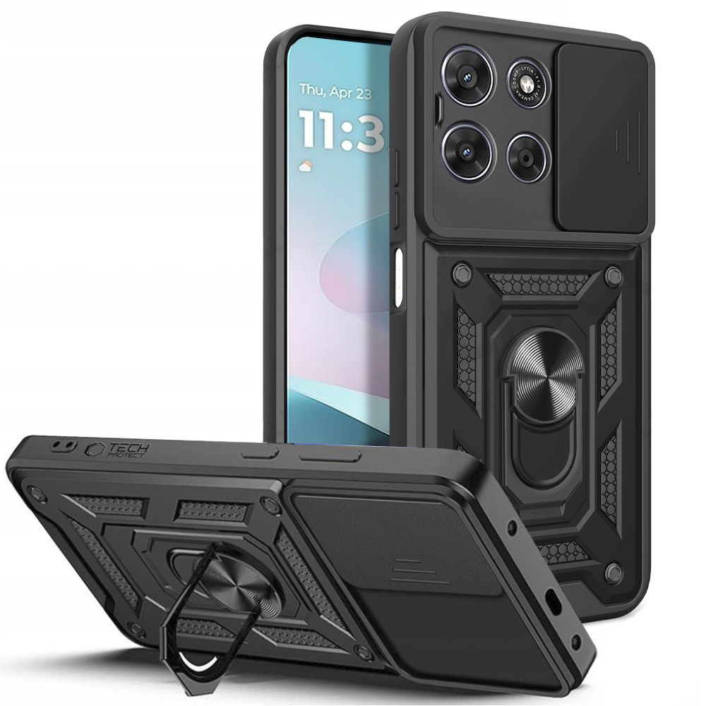 Tech-Protect CamShield Pro -suojakotelo Motorola Moto G57 Power / G67 Power - Musta