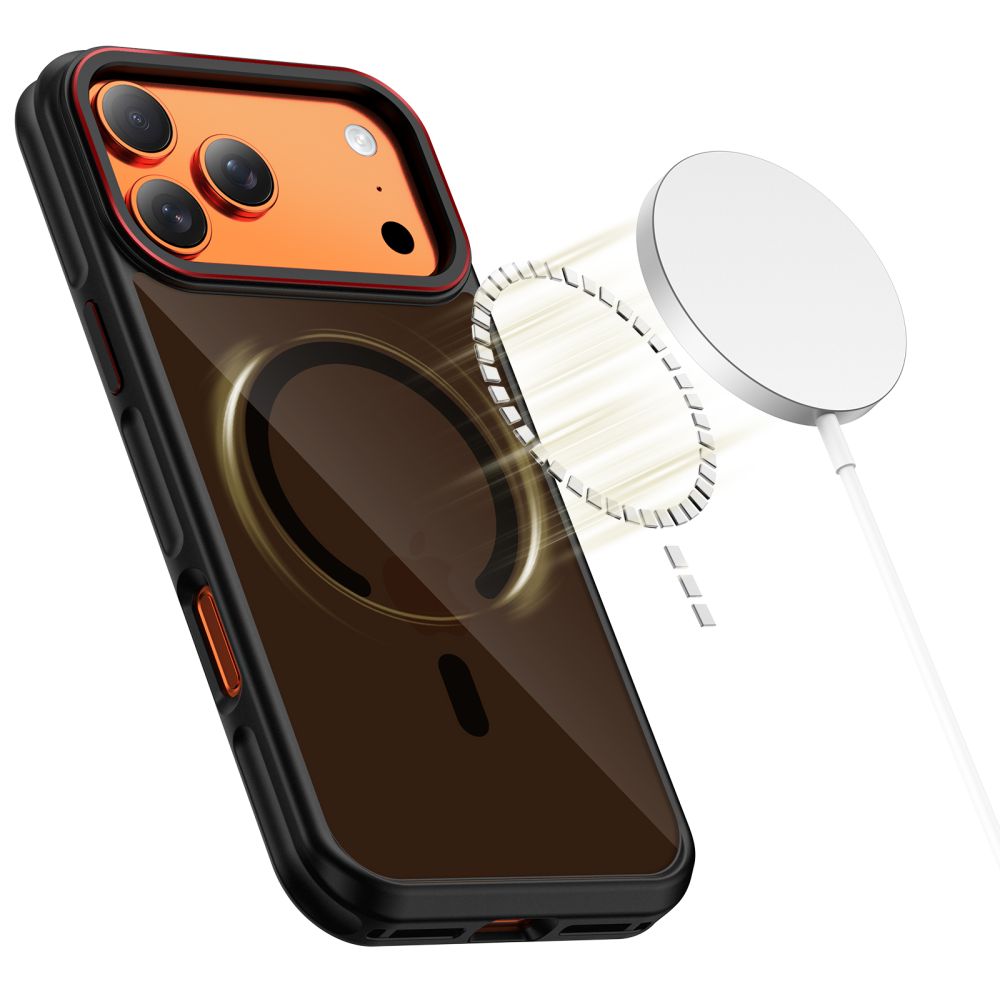 Tech-Protect MagHybrid MagSafe -suojakotelo iPhone 17 Pro Maxille – musta ja punainen