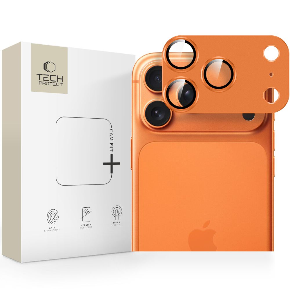 Tech-Protect Camfull Fit+ -kameran linssinsuoja iPhone 17 Pro:lle – oranssi