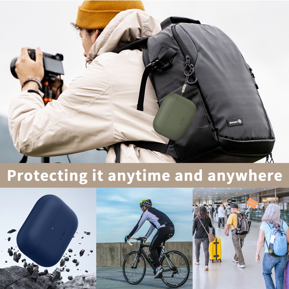 Tech-Protect-silikonikotelo AirPods Pro 3:lle – musta