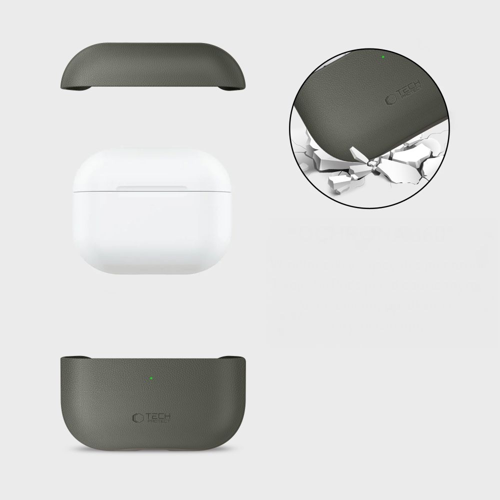 Tech-Protect NaturalFit -suojakotelo AirPods Pro 3:lle – vihreä
