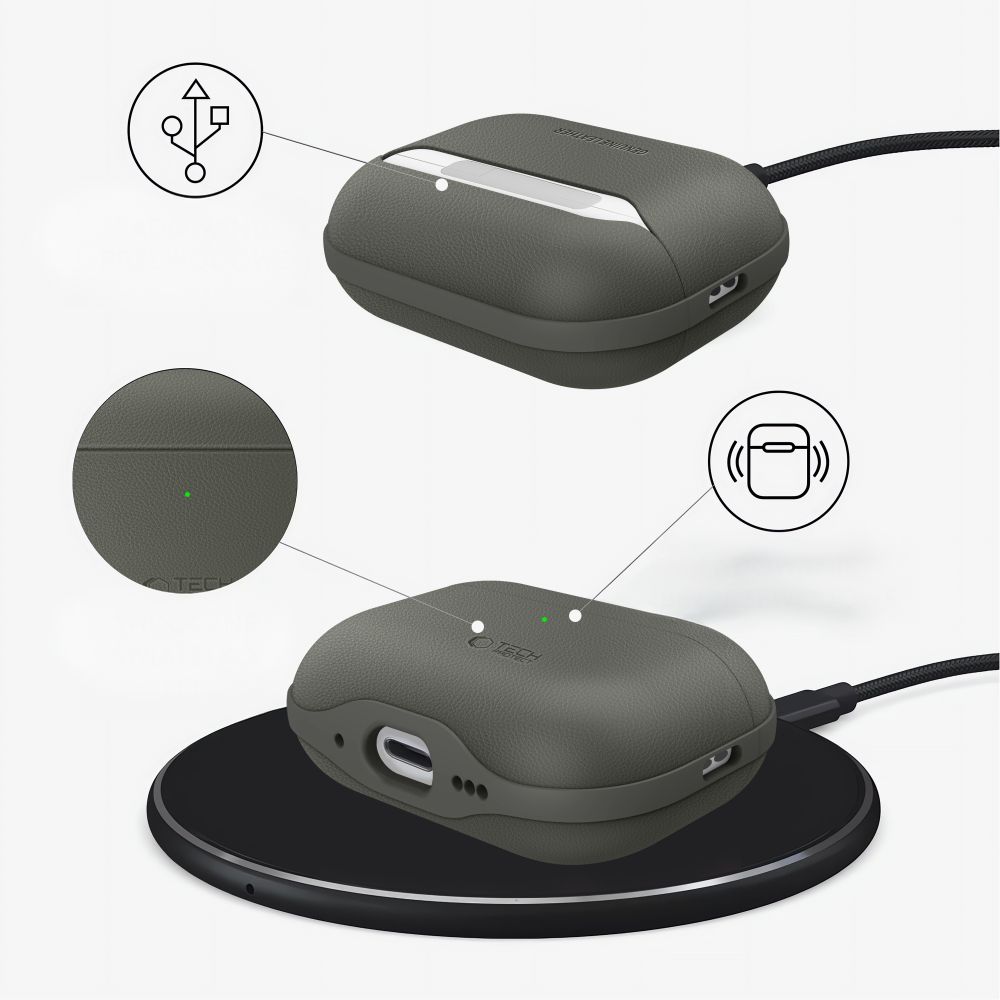 Tech-Protect NaturalFit -suojakotelo AirPods Pro 3:lle – vihreä