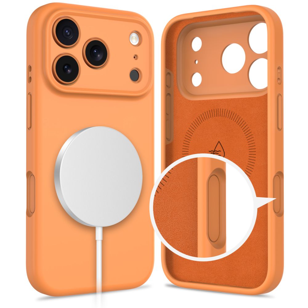 Tech-Protect-silikoninen MagSafe-kotelo iPhone 17 Pro:lle – oranssi