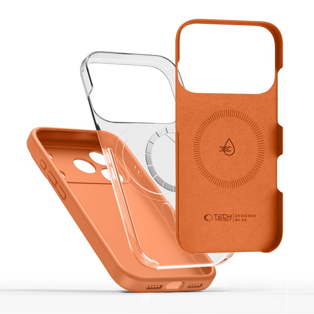 Tech-Protectin silikoninen MagSafe-suojakotelo iPhone 17 Pro Maxille – oranssi