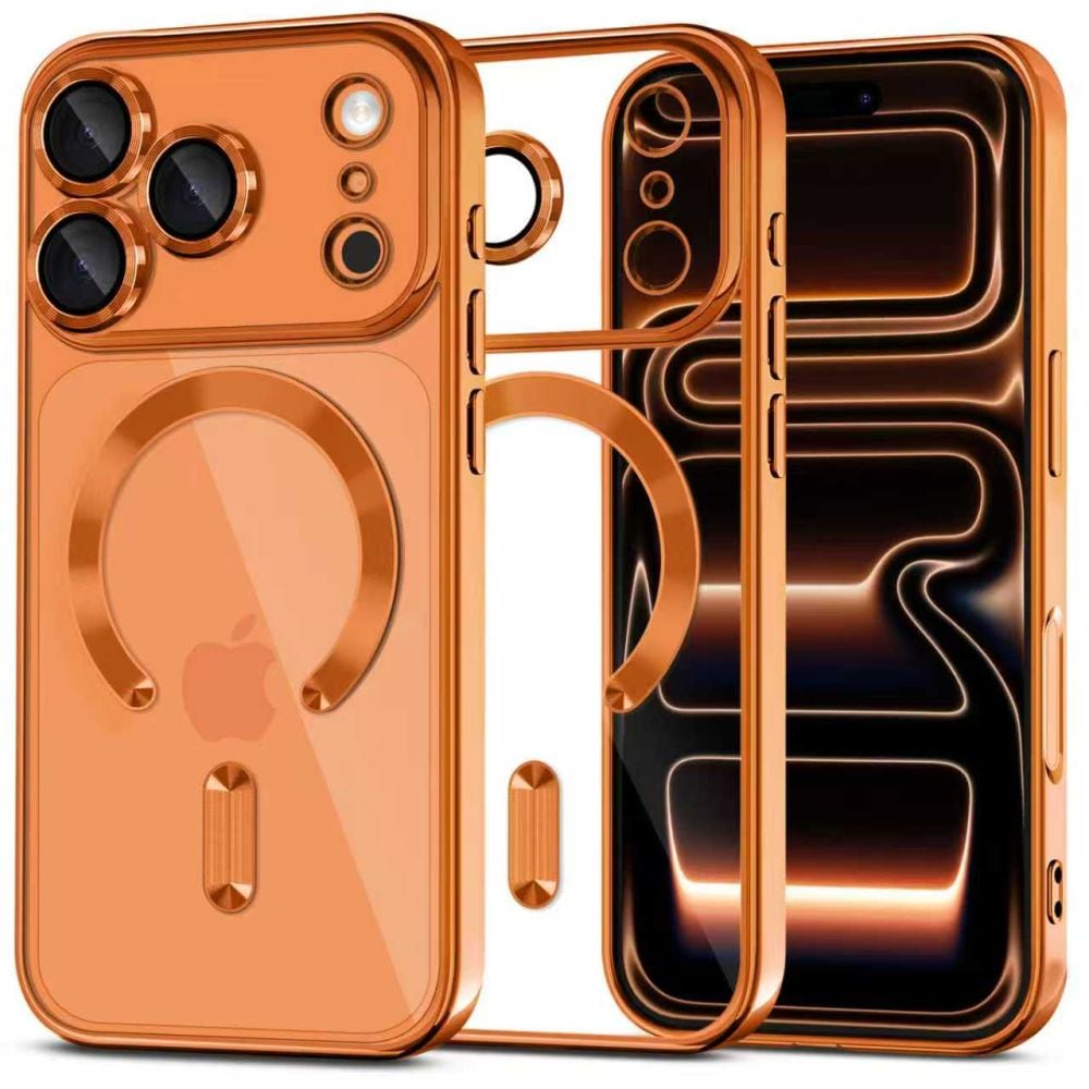 Tech-Protect MagFlex MagSafe -suojakotelo iPhone 17 Pro:lle – läpinäkyvä oranssi