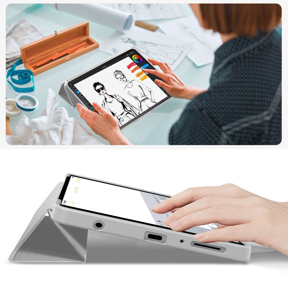TechProtect SmartCase suojakotelo Samsung Galaxy Tab A9/A11 8.7 X110/X115/X133/X135 - harmaa