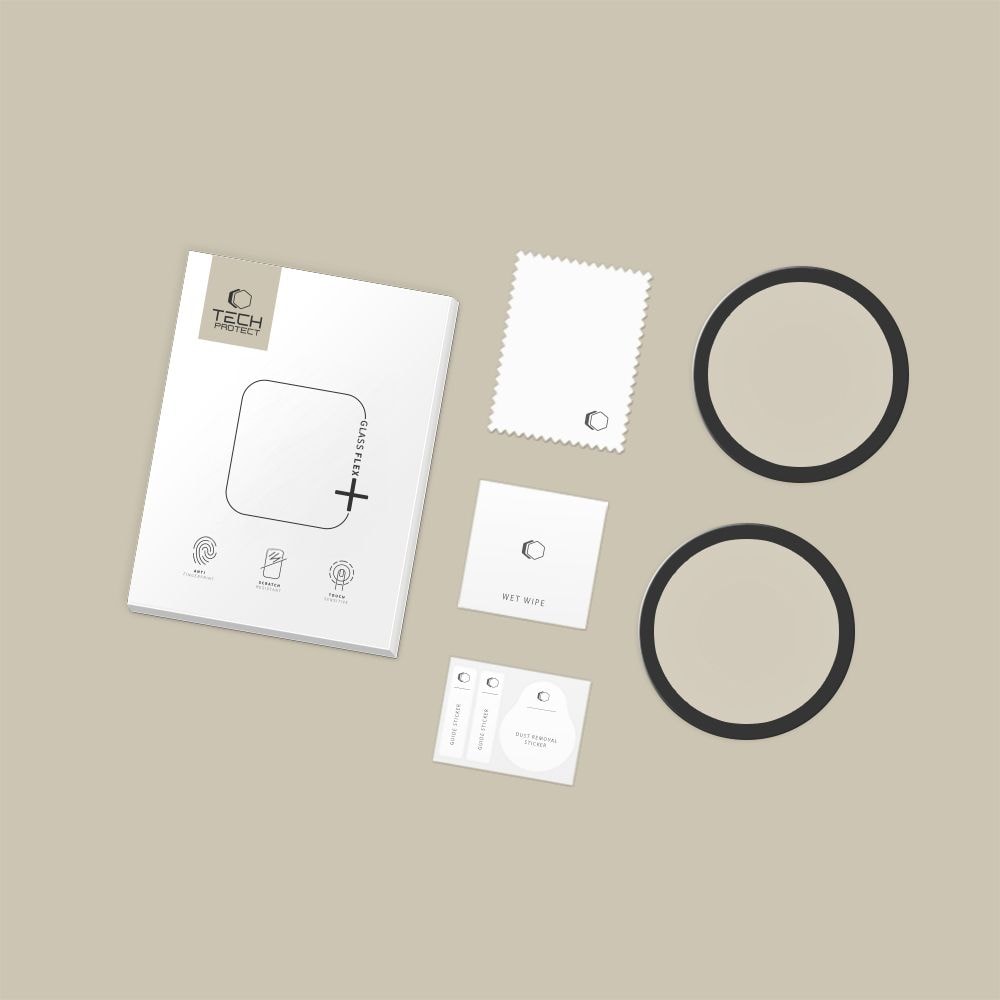 Tech-Protect Glass Flex+ 2 kpl:n pakkaus Garmin Venu 4 41 mm:lle – musta