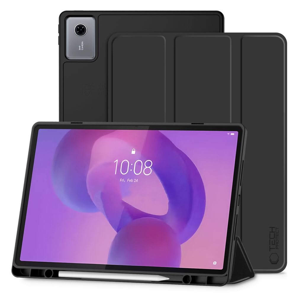 TechProtect SmartCase -kynäkotelo Lenovo Idea Tab Plus 12.1 -mallille, tuotenumero TB-361 – musta