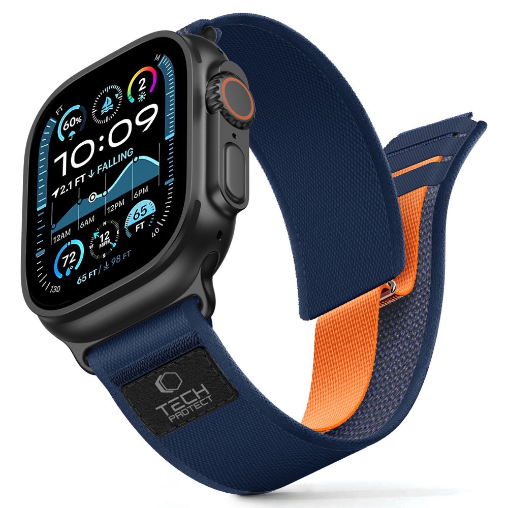 Tech-Protect Nylon Elite -ranneke Apple Watch 44 / 45 / 46 / 49 mm - tummansininen