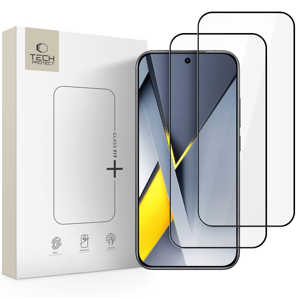 Tech-Protect Glass Fit+ 2 kpl:n pakkaus Xiaomi Poco F8 Pro -mallille – musta