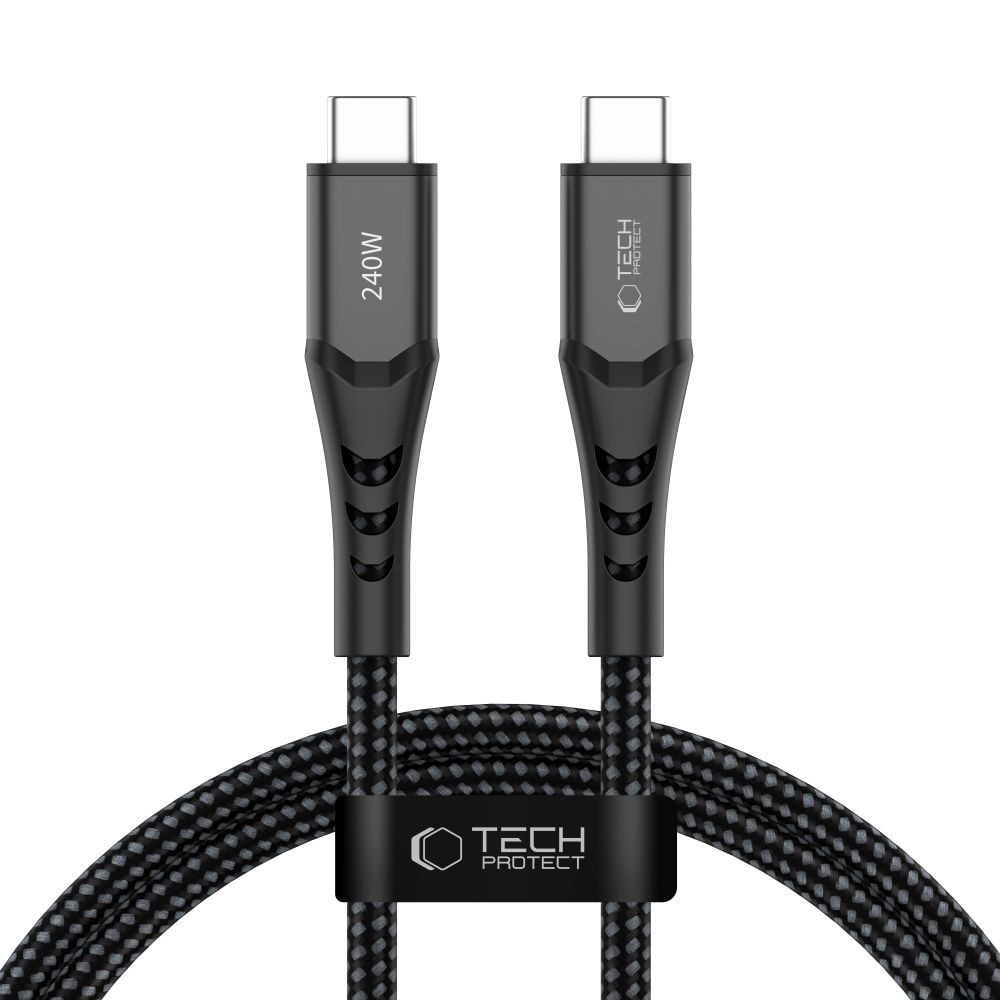 Tech-Protect Ultraboost UB11T USB-C / USB-C PD 240 W / QC3.0 -kaapeli, 100 cm – musta