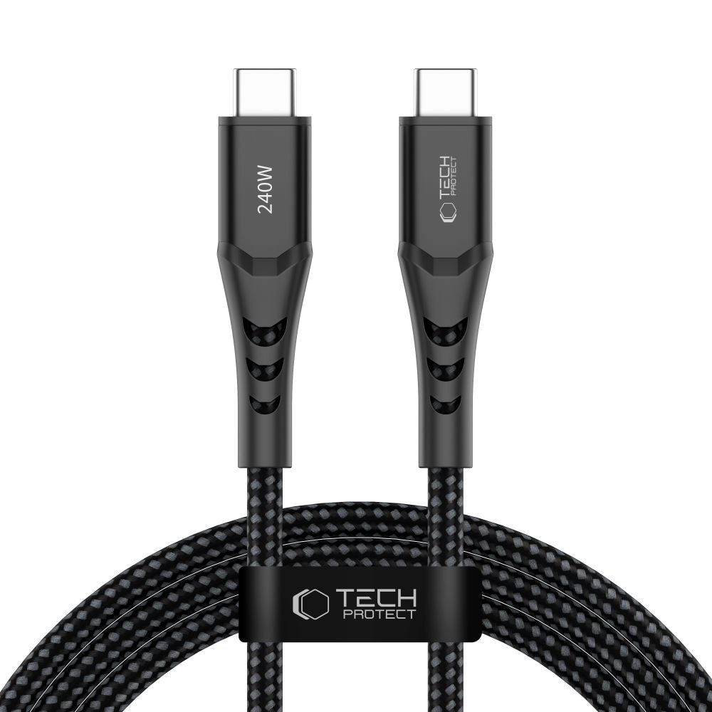 Tech-Protect Ultraboost UB11T USB-C / USB-C PD 240 W / QC3.0 -kaapeli 200 cm – musta