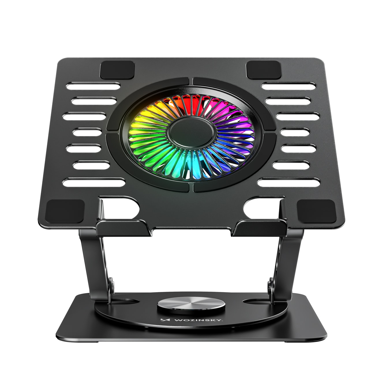 Wozinsky WDCX-X16-AS CoolBase RGB 360° -jäähdytysteline kannettavalle ja tabletille – musta