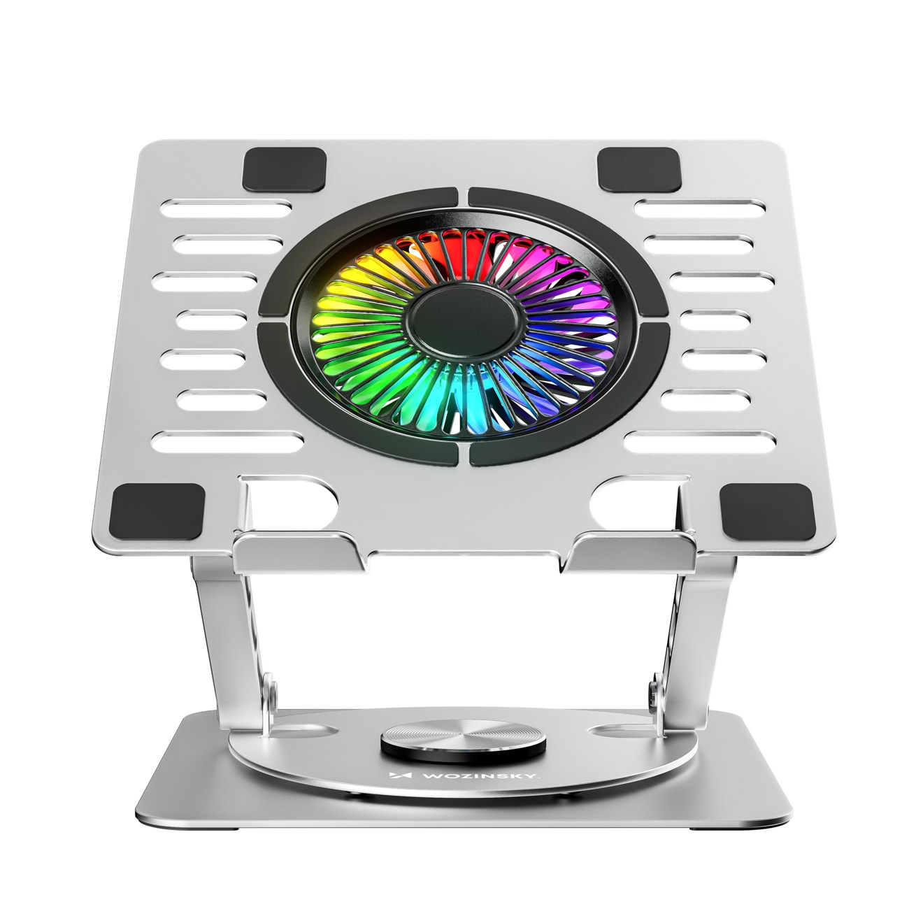 Wozinsky WDCX-X16-AS CoolBase RGB 360° -jäähdytysteline kannettavalle ja tabletille – hopea