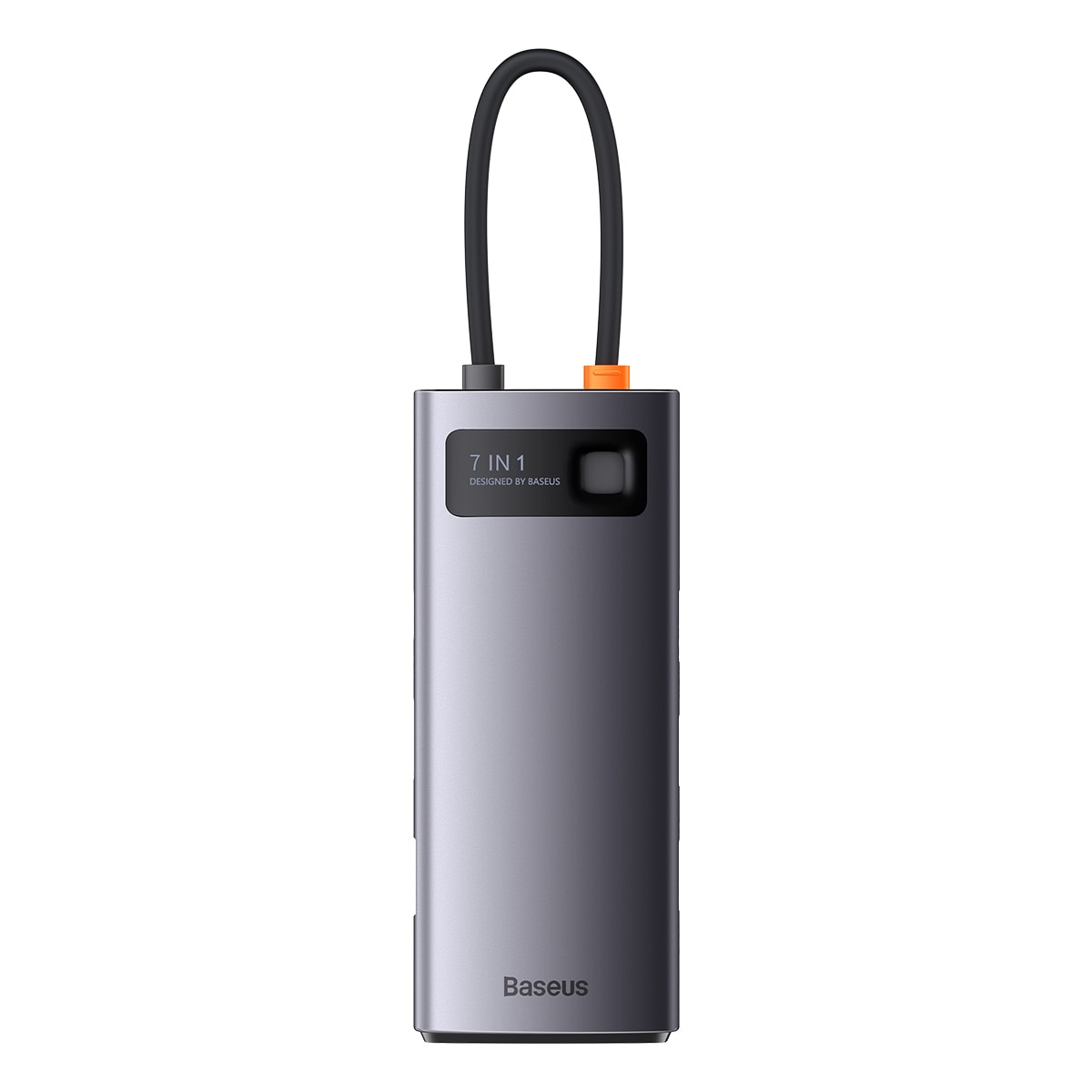 Baseus Metal Gleam HUB 7-in-1 USB-C telakointiasema: HDMI, VGA, 3x USB 3.2 Gen1, PD, RJ-45, harmaa