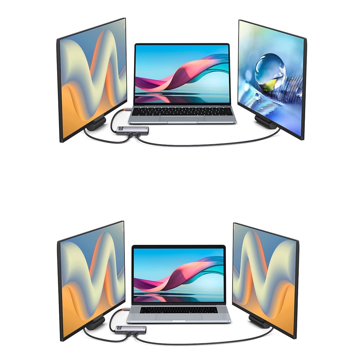 Baseus Metal Gleam HUB 7-in-1 USB-C telakointiasema: HDMI, VGA, 3x USB 3.2 Gen1, PD, RJ-45, harmaa