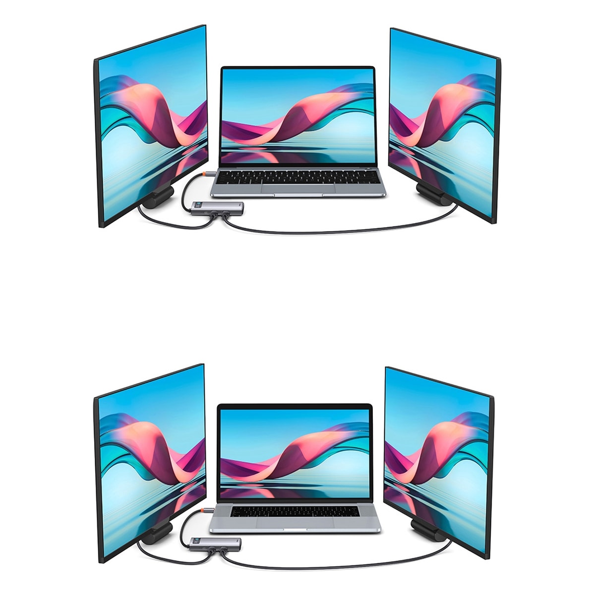 Baseus Metal Gleam HUB 7-in-1 USB-C telakointiasema: HDMI, VGA, 3x USB 3.2 Gen1, PD, RJ-45, harmaa