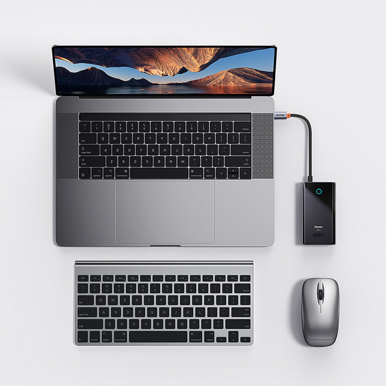 Baseus PioneerJoy 4xUSB-A 3.0 USB-C -jakaja – harmaa