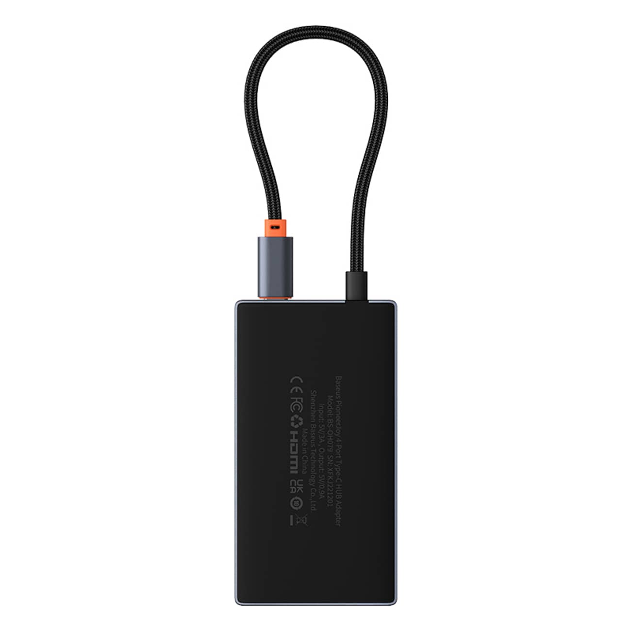 Baseus PioneerJoy 4xUSB-A 3.0 USB-C -jakaja – harmaa