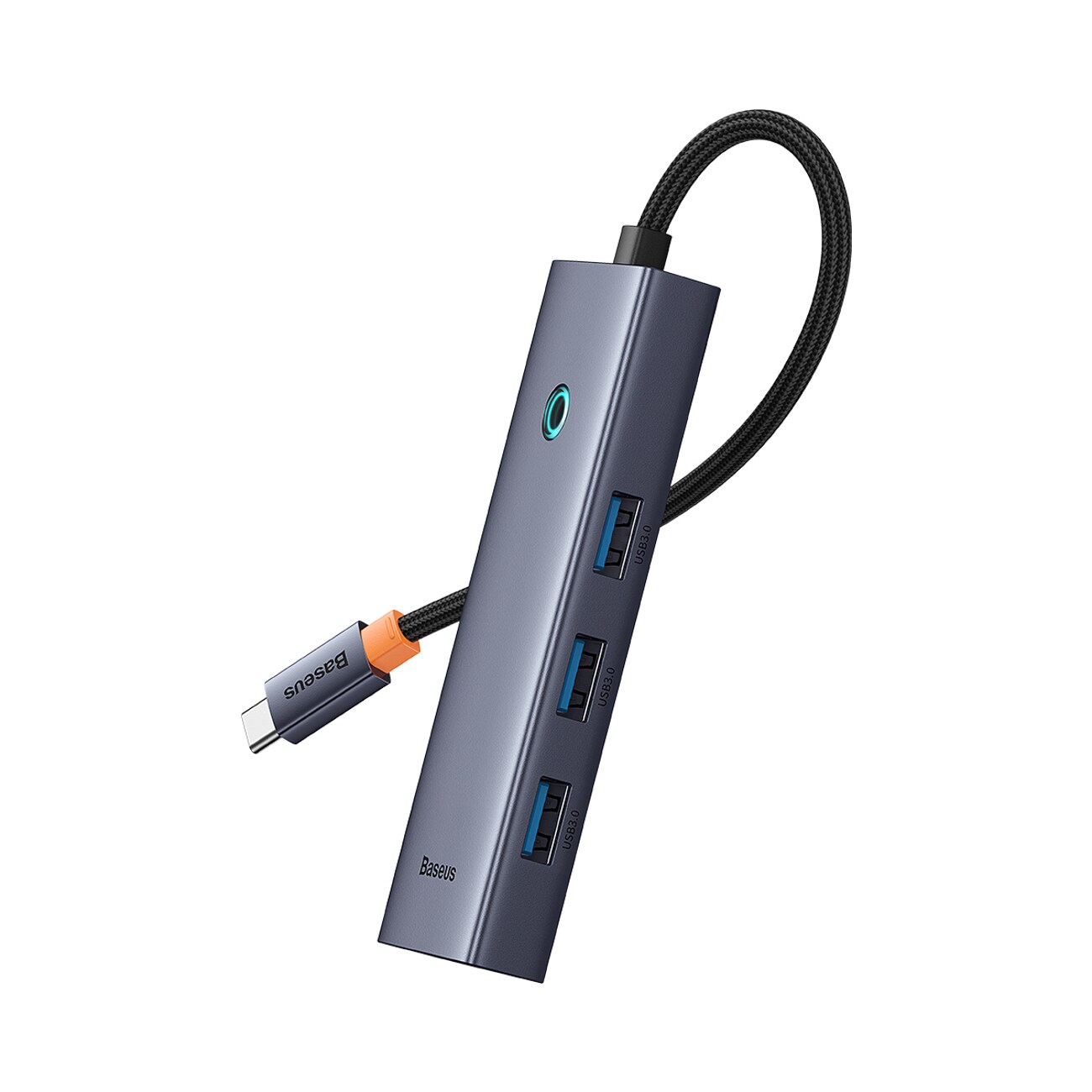 Baseus UltraJoy -sarjan 5-in-1-hubi: USB-C – 1 x HDMI 4K@30Hz + 4 x USB-A 3.0 – harmaa