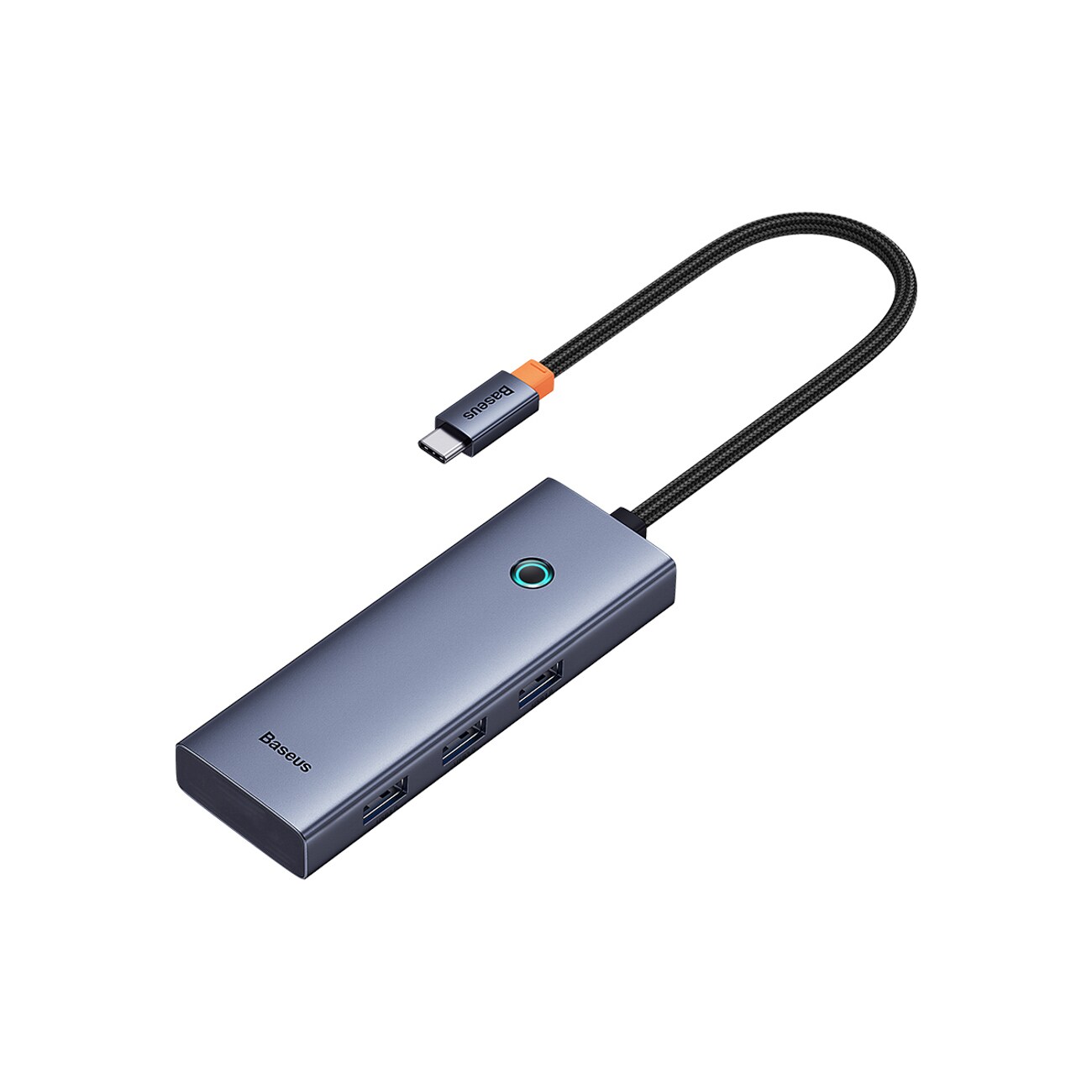 Baseus UltraJoy -sarjan 5-in-1-hubi: USB-C – 1 x HDMI 4K@30Hz + 4 x USB-A 3.0 – harmaa