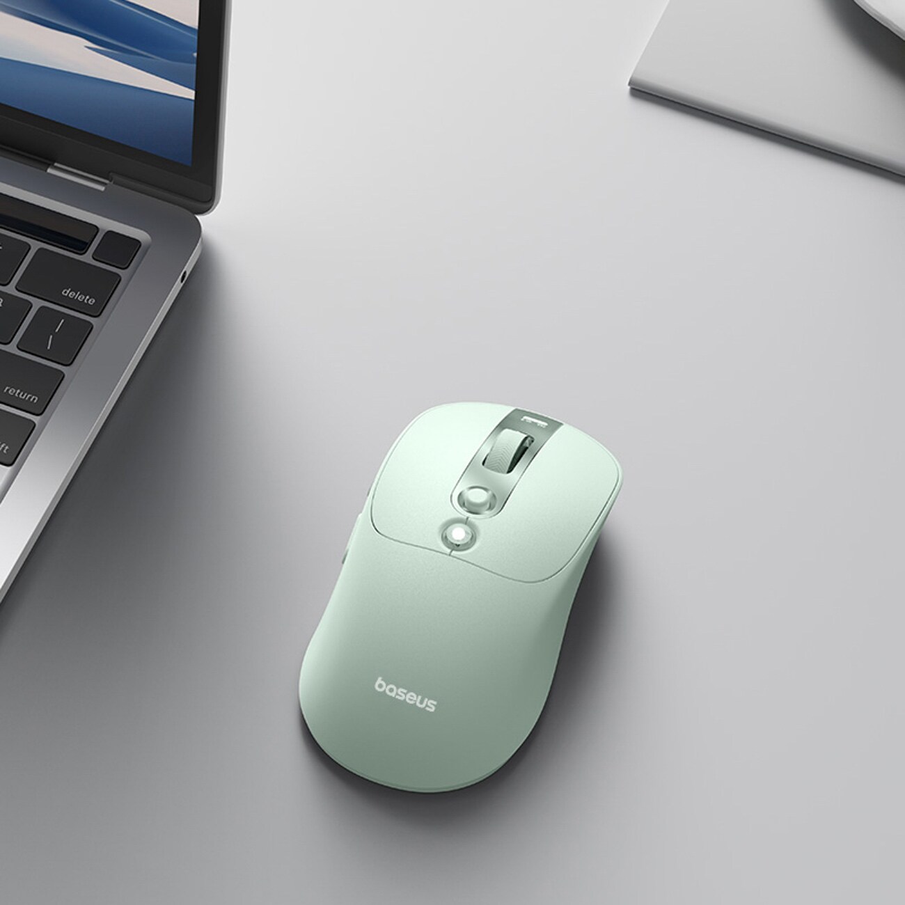 Baseus Editor -langaton tietokonehiiri, jossa on 800 mAh:n akku ja akun tilan ilmaisin – vihreä