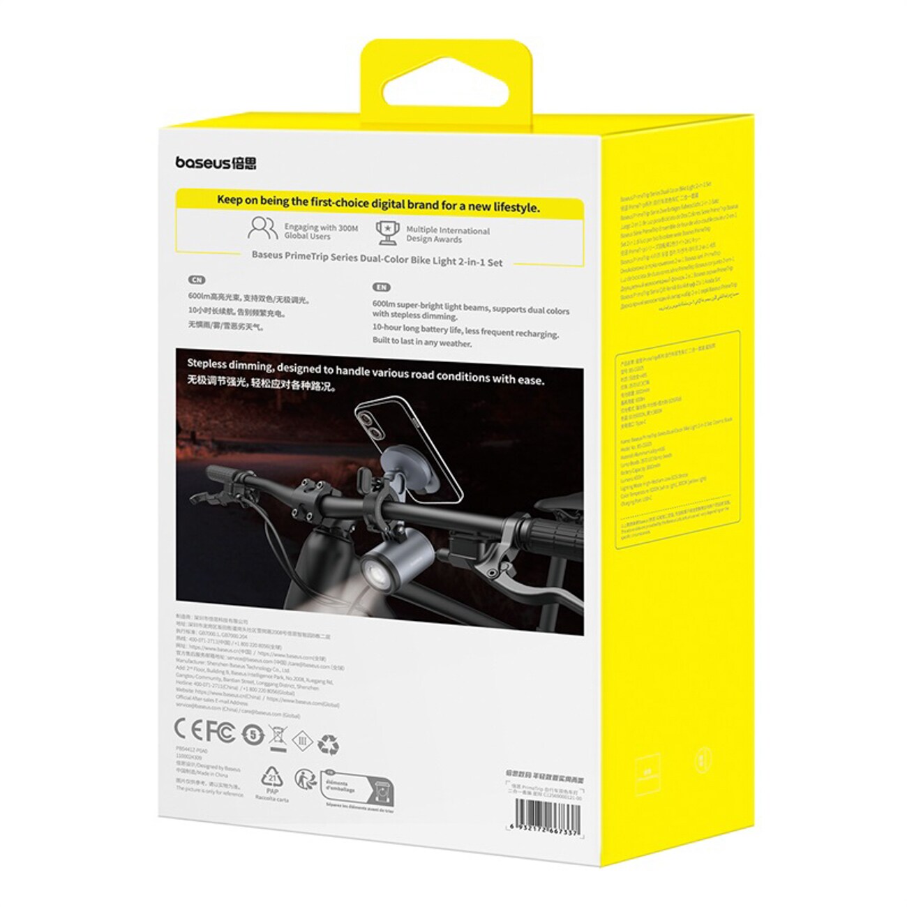 Baseus PrimeTrip Universal 3000 mAh IP68 LED-pidike ja 2-in-1-lamppu – musta ja harmaa
