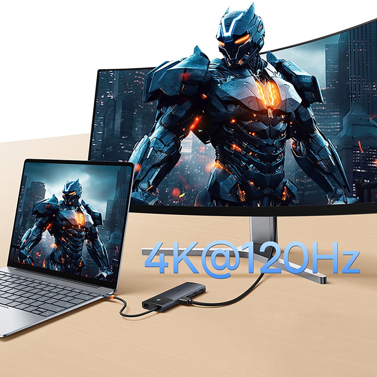 Baseus Metal Gleam II 10-in-1 HDMI/USB-A/USB-C/RJ45/SD/TF-jakaja – harmaa