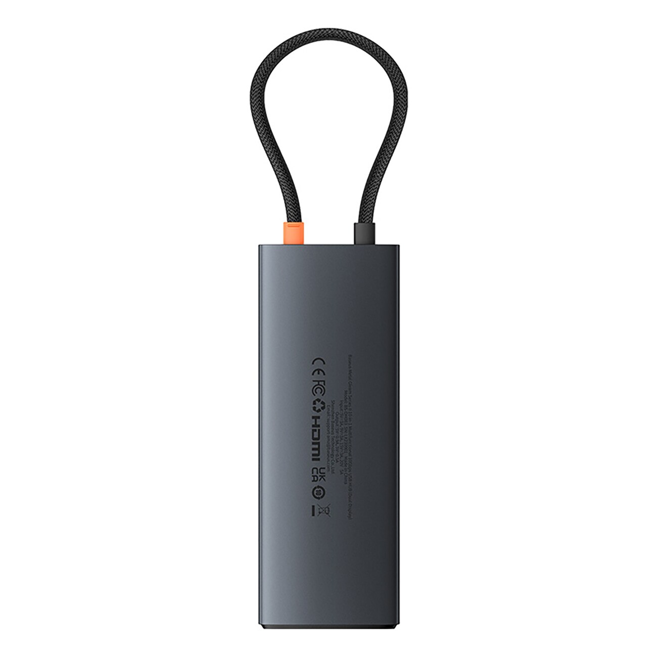 Baseus Metal Gleam II 10-in-1 HDMI/USB-A/USB-C/RJ45/SD/TF-jakaja – harmaa
