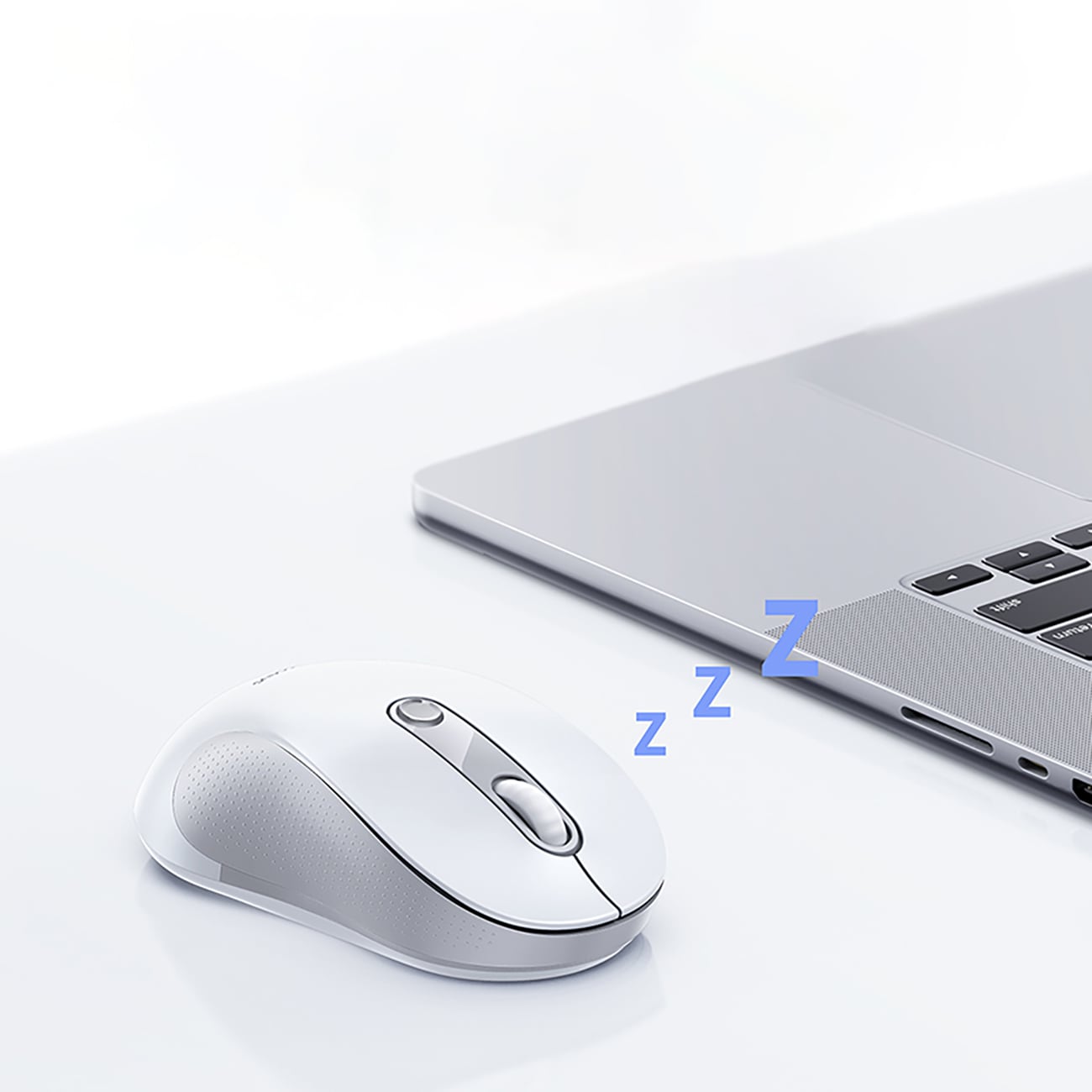 Baseus F02 Ergonominen langaton hiiri, USB 2,4 GHz – valkoinen