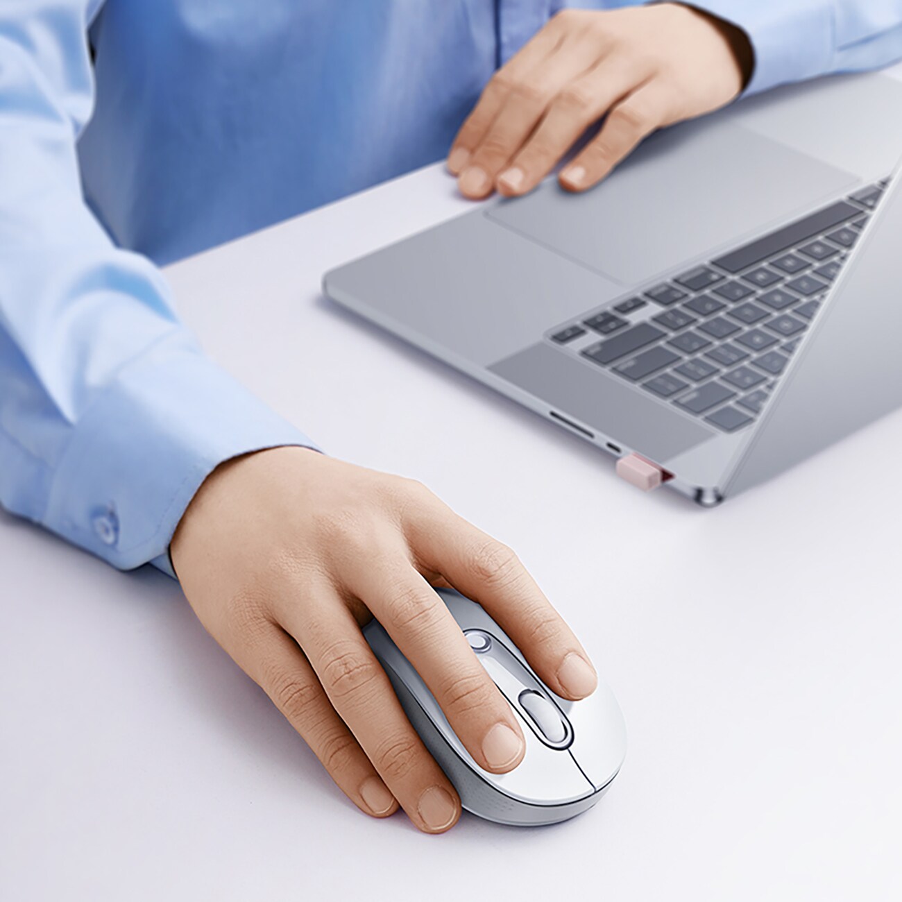 Baseus F02 Ergonominen langaton hiiri, USB 2,4 GHz – valkoinen