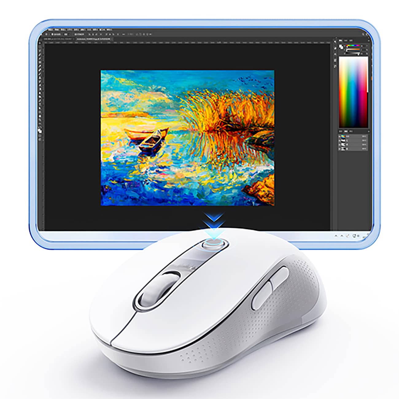 Baseus F02 Ergonominen langaton hiiri, USB 2,4 GHz – valkoinen