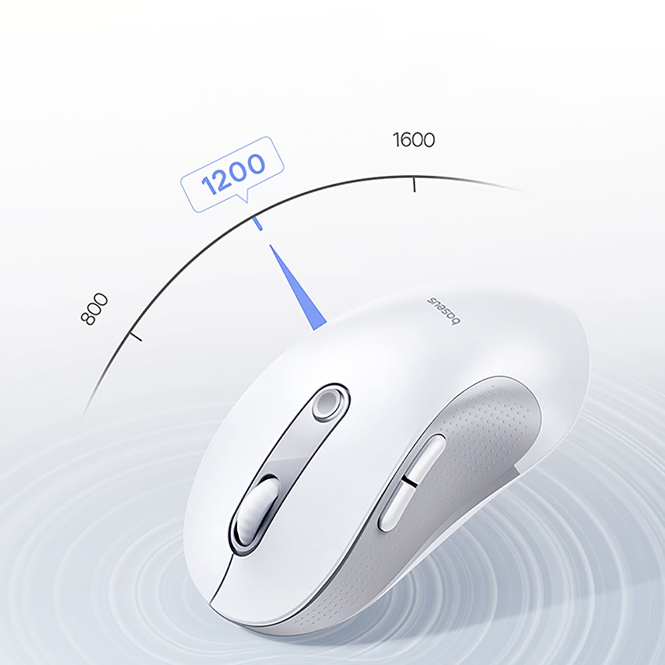 Baseus F02 Ergonominen langaton hiiri, USB 2,4 GHz – valkoinen