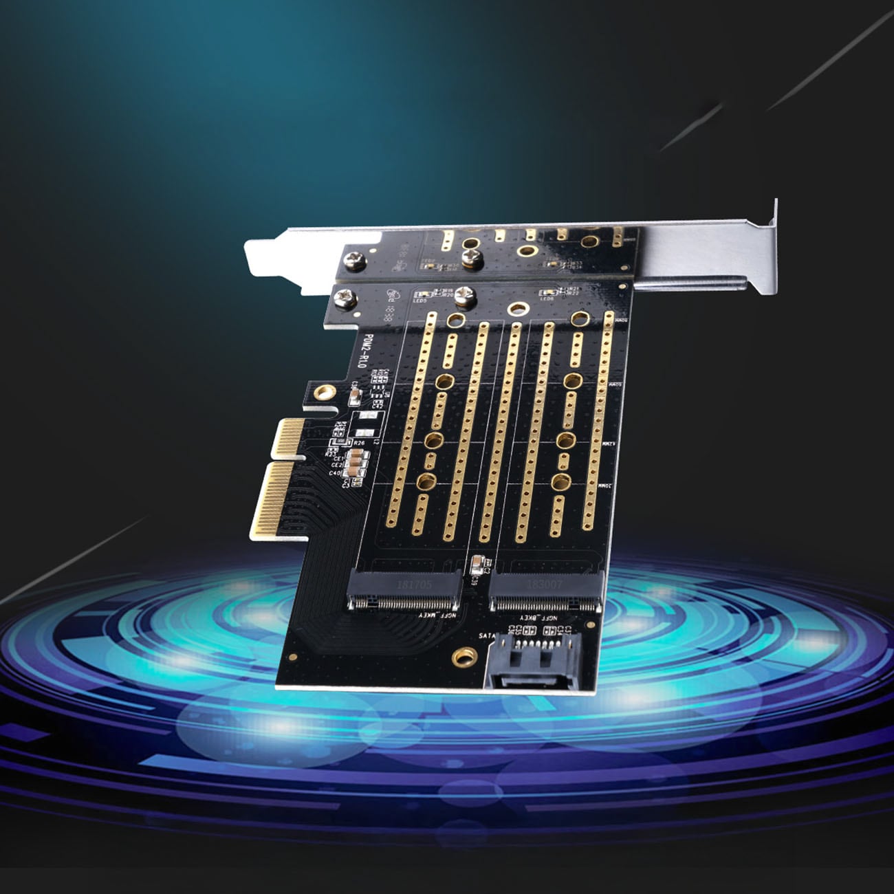 Orico PDM2 PCI-E 3.0 x4 -laajennuskortti M.2 NVMe- ja SATA-asemille – musta