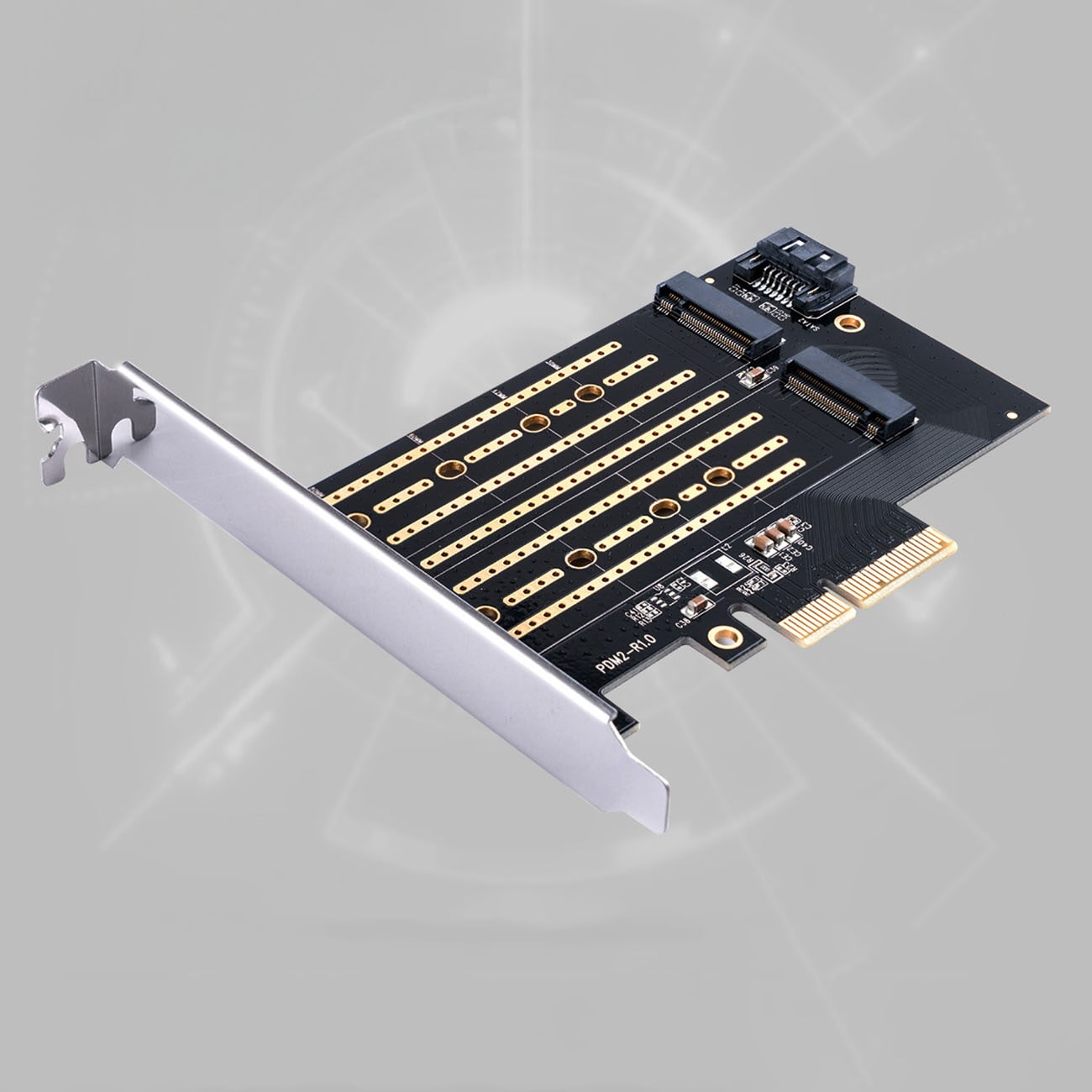 Orico PDM2 PCI-E 3.0 x4 -laajennuskortti M.2 NVMe- ja SATA-asemille – musta