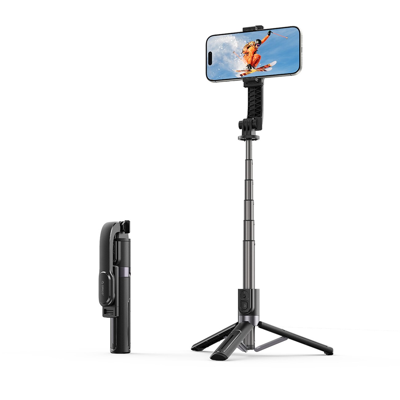 Selfiekeppi Orico SPV90 alumiininen minijalusta, Bluetooth, 360 asteen kierto – musta