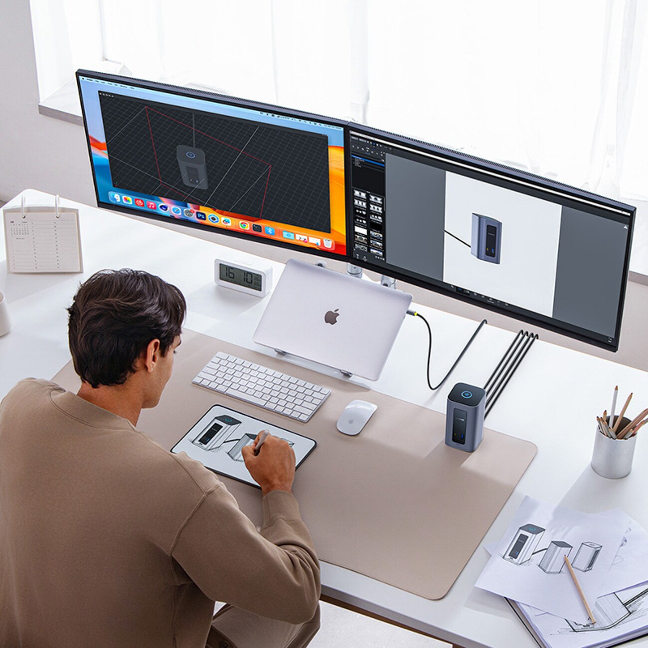 Baseus Nomos NU1 Air Spacemate 12-in-1 -telakointiasema – harmaa
