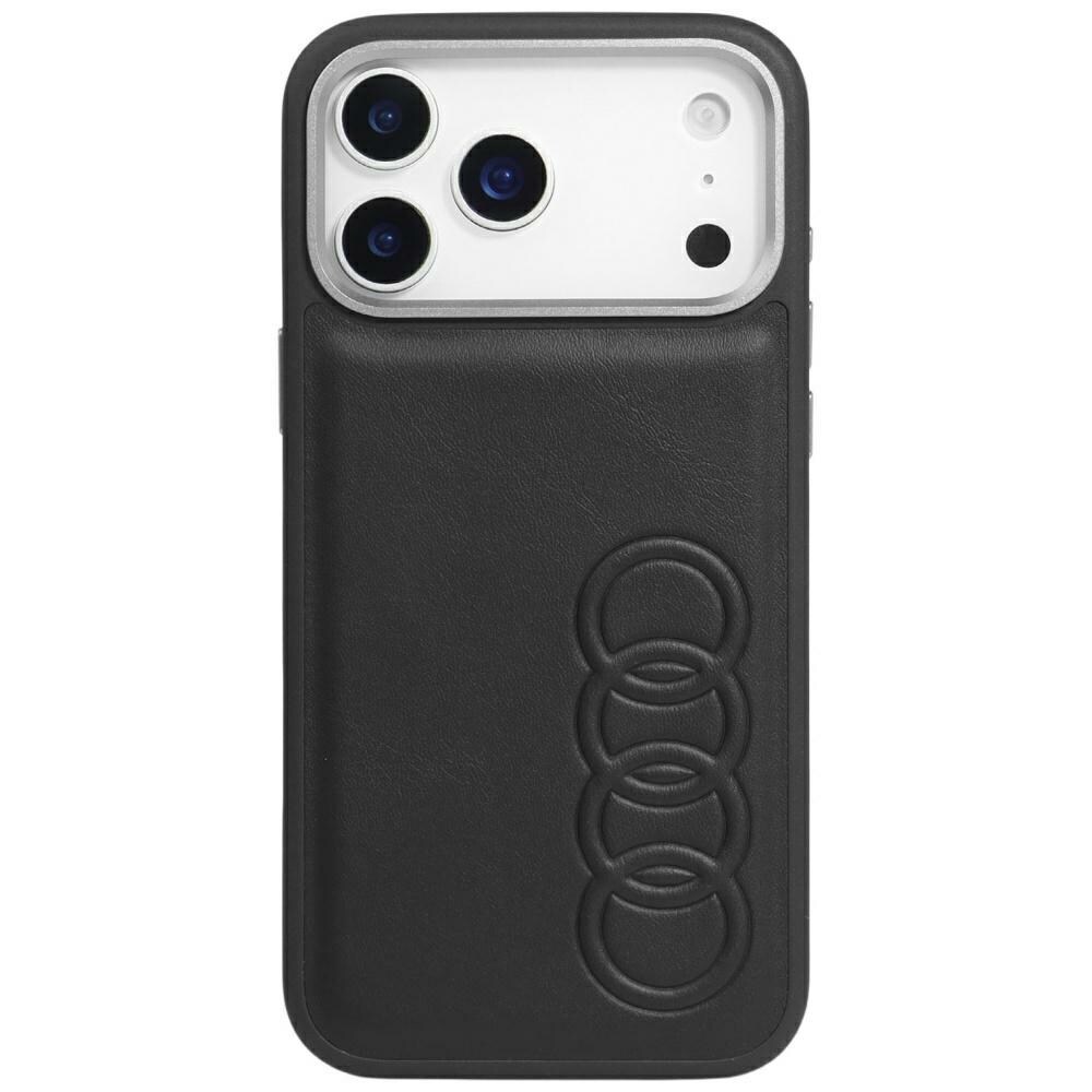 Audi TT -synteettisenä nahkana valmistettu MagSafe-kotelo iPhone 17 Pro:lle – musta