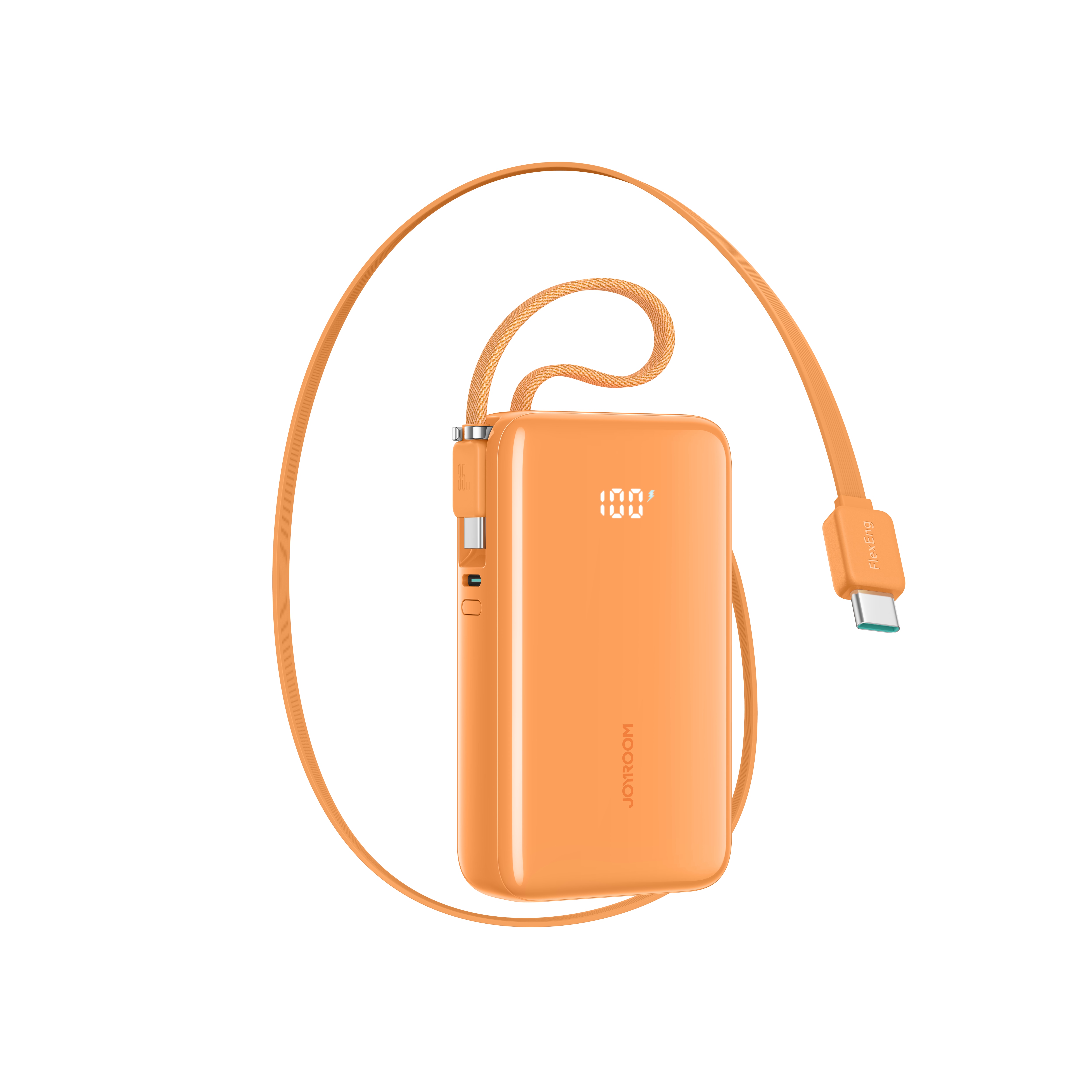Joyroom JR-PR2L 35 W 10 000 mAh -varavirtalähde, jossa on sisäänrakennetut USB-C-kaapelit – oranssi